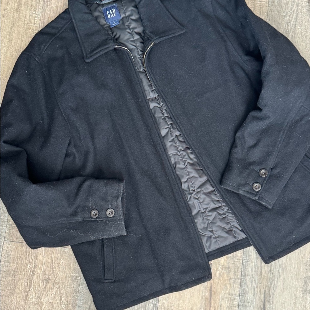GAP Men's Wool Black Quilt Lined Jacket